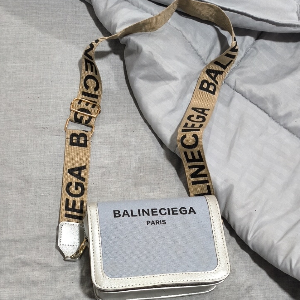 Paris Gray and White Crossbody Bag